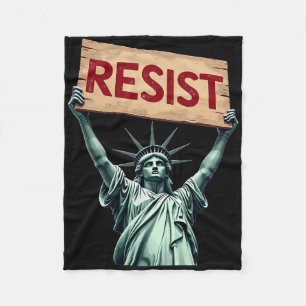Patriotic 4. Juli Statue of Liberty Resist Tru Fleecedecke