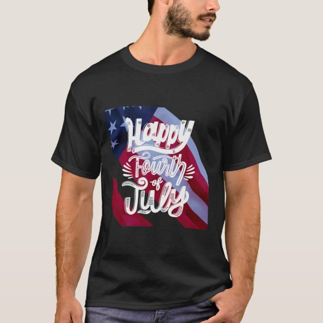 Patriotic 4. Juli T - Shirt Design - Feiern Sie! (Vorderseite)