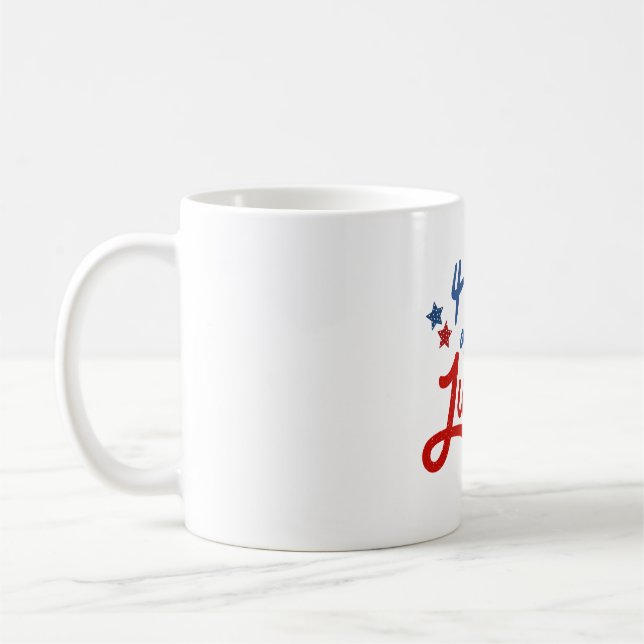 Patriotic 4. Juli Typografie Design - Red Bleu Kaffeetasse (Links)