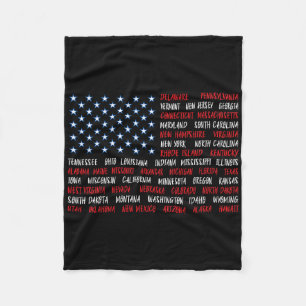 Patriotic 4. Juli US-amerikanische Flagge Alle 50 Fleecedecke