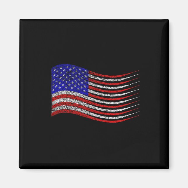 Patriotic 4. Juli US-amerikanische Flaggenwinde Magnet (Vorne)