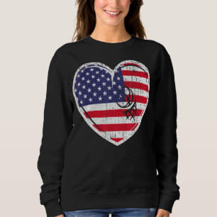 Patriotic 4. Juli US Flag Red White & Blue Bas Sweatshirt