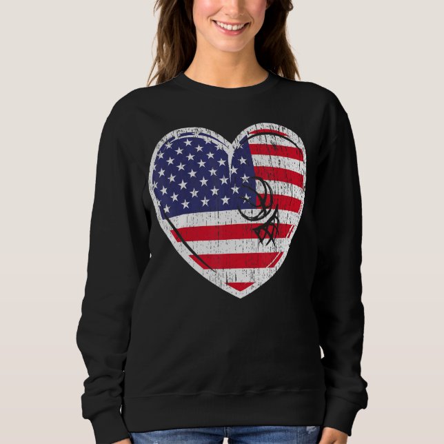 Patriotic 4. Juli US Flag Red White & Blue Bas Sweatshirt (Vorderseite)