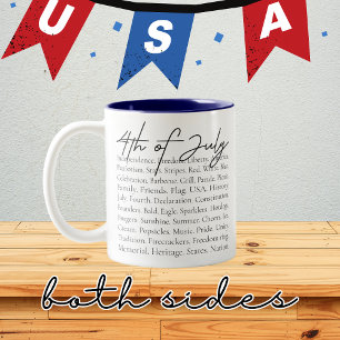 Patriotic 4. Juli USA Tasse, Red White and Blue Zweifarbige Tasse