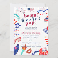 Patriotic 4. Juli Vierte Boom Fizzle Pop GRILLEN