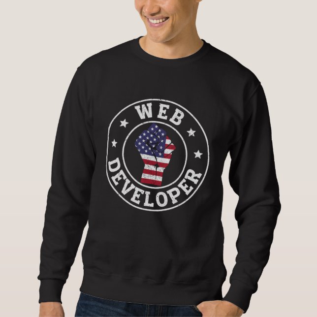 Patriotic 4th July Information Technology Web Deve Sweatshirt (Vorderseite)