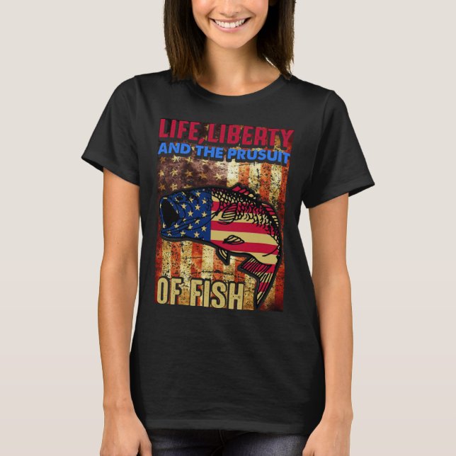 Patriotic 4th Of July American fishing Independenc T-Shirt (Vorderseite)