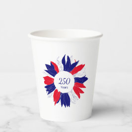 Patriotic 4th of July Bbq Floral 250 Years Pappbecher