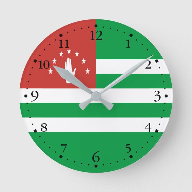 Patriotic Abchasia Flag Runde Wanduhr (Vorderseite)