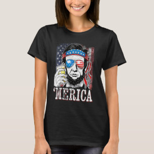 Patriotic Abraham Lincoln Merica Usa Flag 4. J T-Shirt