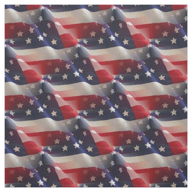 Patriotic Abstrakt American Flags Collage Stoff (Muster)