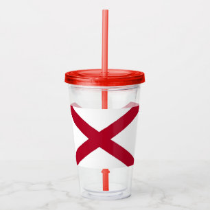 Patriotic Acrylic Tumbler mit Alabama Fahne, USA Acryltrinkbecher