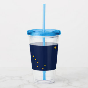 Patriotic Acrylic Tumbler mit Alaska Fahne, USA Acryltrinkbecher