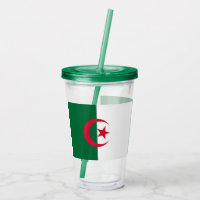 Patriotic Acrylic Tumbler mit der Flagge Algeriens
