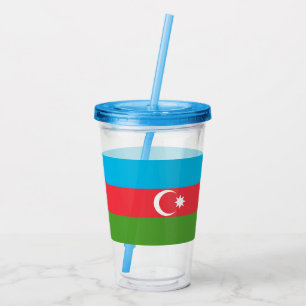 Patriotic Acrylic Tumbler mit der Flagge Aserbaids Acryltrinkbecher