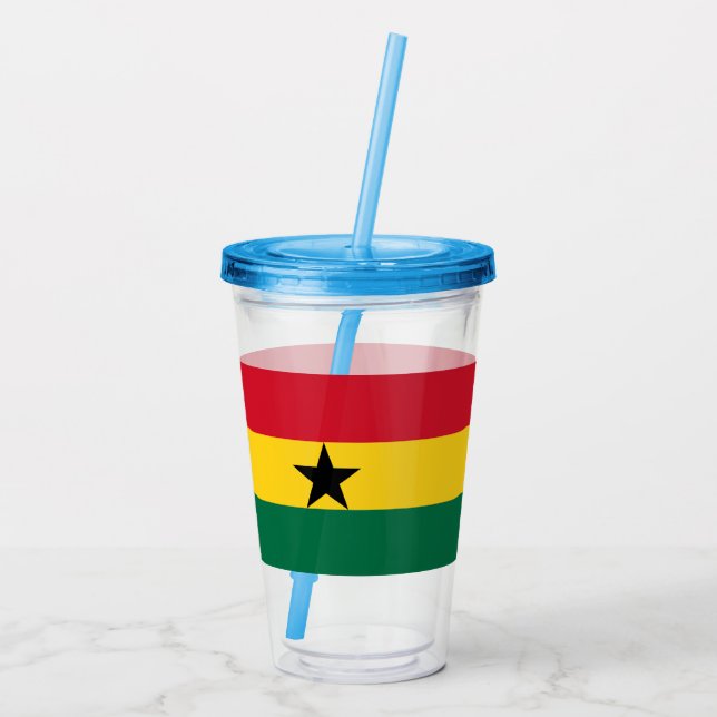 Patriotic Acrylic Tumbler mit der Flagge Ghanas Acryltrinkbecher (Rückseite)