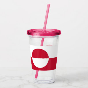 Patriotic Acrylic Tumbler mit der Flagge Grönlands Acryltrinkbecher