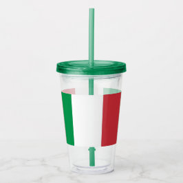 Patriotic Acrylic Tumbler mit der Flagge Italiens Acryltrinkbecher