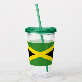 Patriotic Acrylic Tumbler mit der Flagge Jamaikas Acryltrinkbecher