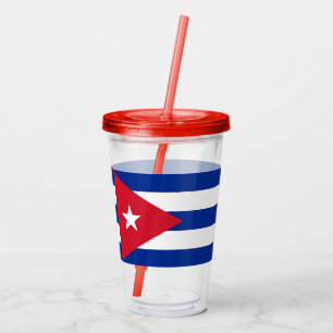 Patriotic Acrylic Tumbler mit der Flagge Kubas Acryltrinkbecher