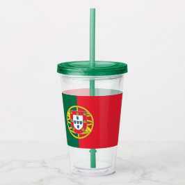 Patriotic Acrylic Tumbler mit der Flagge Portugals Acryltrinkbecher