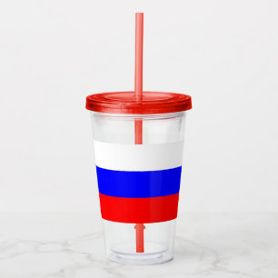 Patriotic Acrylic Tumbler mit der Flagge Russlands Acryltrinkbecher