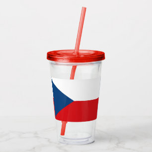 Patriotic Acrylic Tumbler mit der Flagge Tschechie Acryltrinkbecher