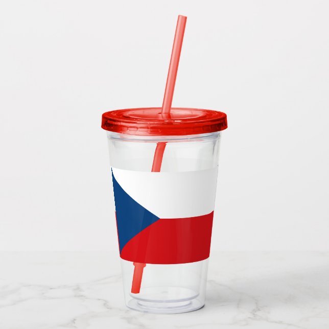 Patriotic Acrylic Tumbler mit der Flagge Tschechie Acryltrinkbecher (Rückseite)