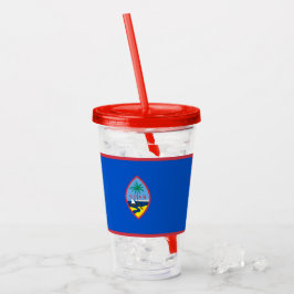 Patriotic Acrylic Tumbler mit der Flagge von Guam Acryltrinkbecher