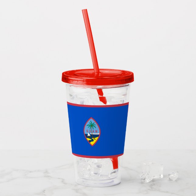 Patriotic Acrylic Tumbler mit der Flagge von Guam Acryltrinkbecher (Vorderseite Ice)