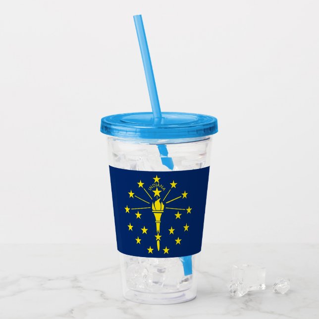 Patriotic Acrylic Tumbler mit der Flagge von India Acryltrinkbecher (Vorderseite Ice)