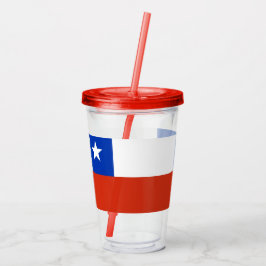 Patriotic Acrylic Tumbler mit Fahne des Chilen Acryltrinkbecher