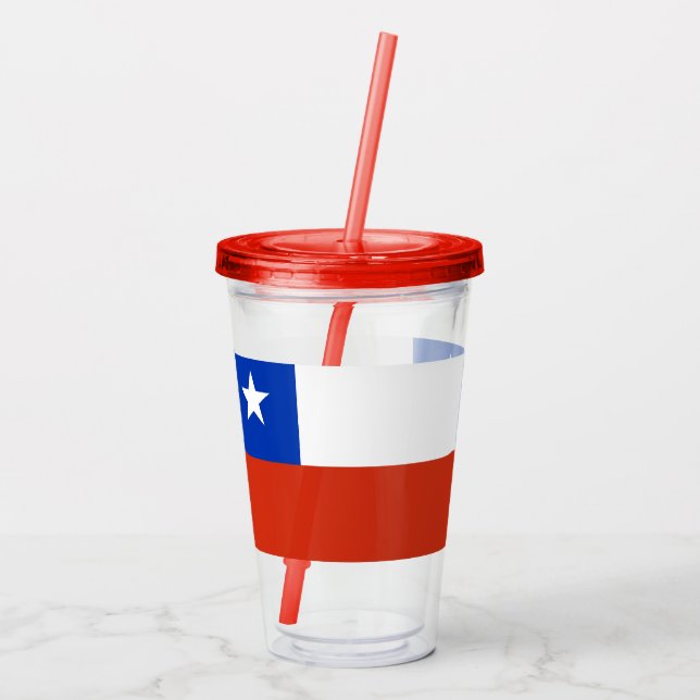 Patriotic Acrylic Tumbler mit Fahne des Chilen Acryltrinkbecher (Rückseite)