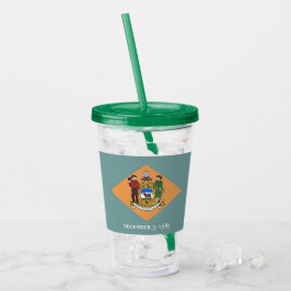 Patriotic Acrylic Tumbler mit Fahne von Delaware Acryltrinkbecher