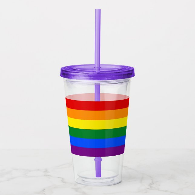 Patriotic Acrylic Tumbler mit Fahne von LGBT Acryltrinkbecher (Vorderseite)