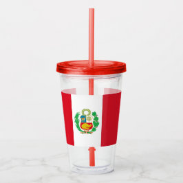 Patriotic Acrylic Tumbler mit Fahne von Peru Acryltrinkbecher