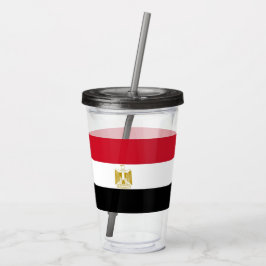 Patriotic Acrylic Tumbler mit Flagge Ägyptens Acryltrinkbecher