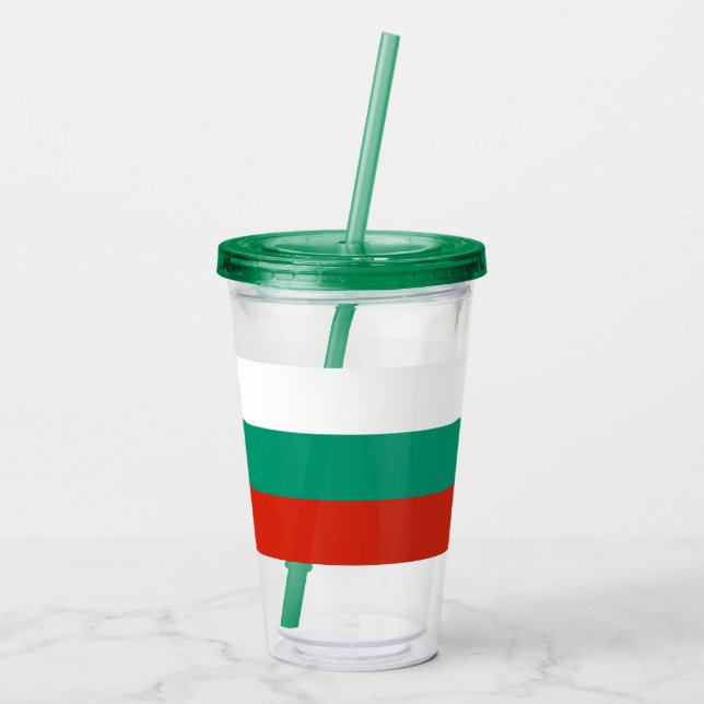 Patriotic Acrylic Tumbler mit Flagge Bulgariens Acryltrinkbecher (Rückseite)