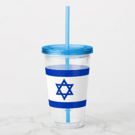 Patriotic Acrylic Tumbler mit Flagge Israels Acryltrinkbecher