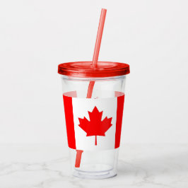 Patriotic Acrylic Tumbler mit Flagge Kanadas Acryltrinkbecher