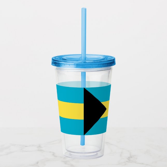 Patriotic Acrylic Tumbler mit Flagge von Bahamas Acryltrinkbecher (Rechts)
