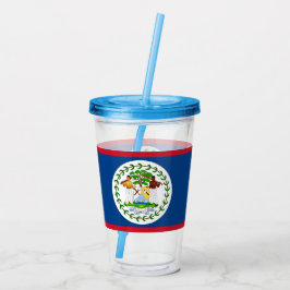 Patriotic Acrylic Tumbler mit Flagge von Belize Acryltrinkbecher