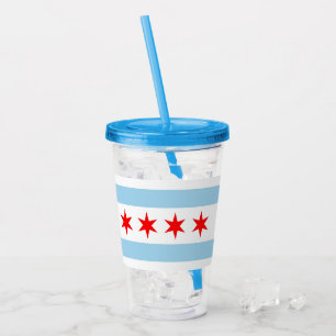 Patriotic Acrylic Tumbler mit Flagge von Chicago Acryltrinkbecher