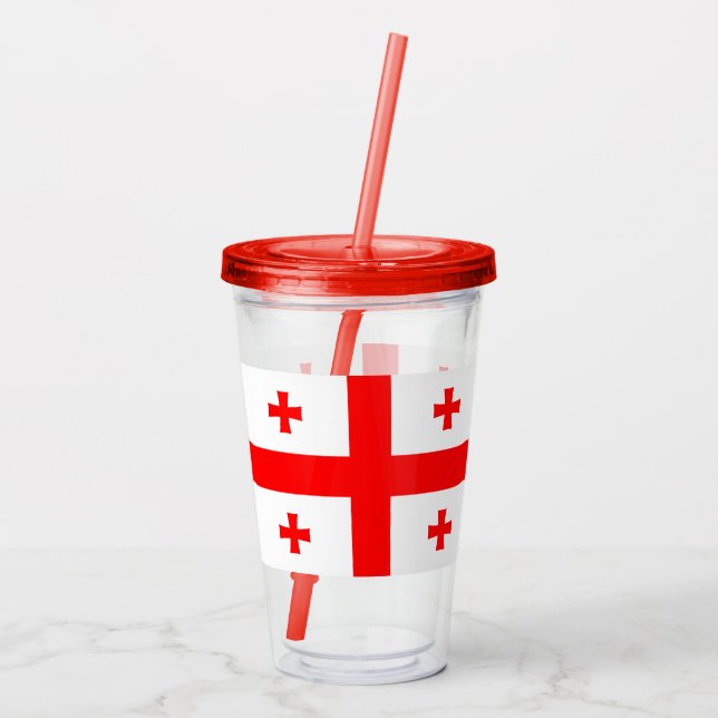 Patriotic Acrylic Tumbler mit Flagge von Georgia Acryltrinkbecher (Rückseite)