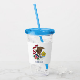 Patriotic Acrylic Tumbler mit Flagge von Illinois Acryltrinkbecher