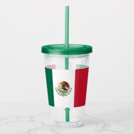 Patriotic Acrylic Tumbler mit Flagge von Mexiko Acryltrinkbecher