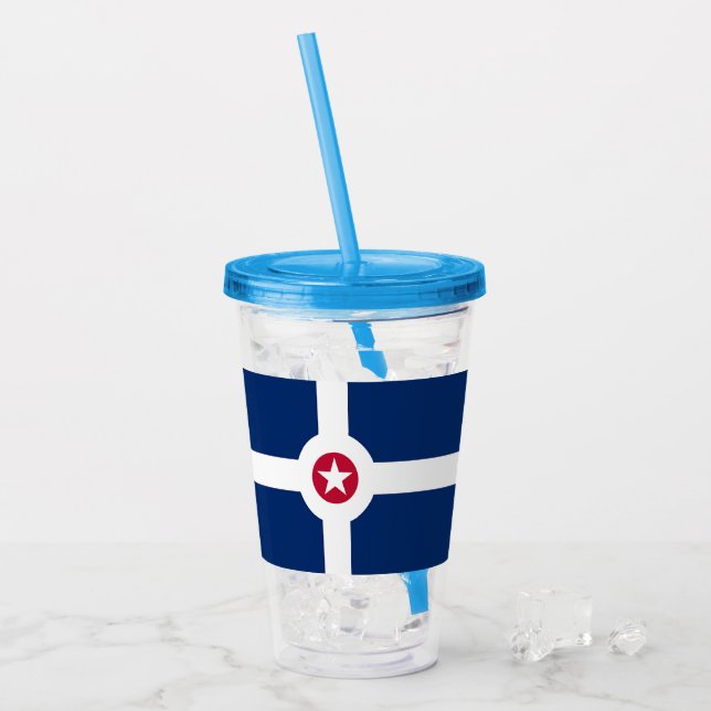 Patriotic Acrylic Tumbler mit Indianapolis Acryltrinkbecher (Vorderseite Ice)