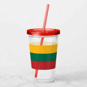 Patriotic Acrylic Tumbler mit litauischer Flagge Acryltrinkbecher