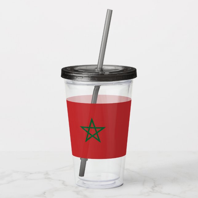 Patriotic Acrylic Tumbler mit marokkanischer Flagg Acryltrinkbecher (Rückseite)