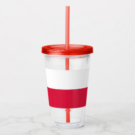 Patriotic Acrylic Tumbler mit polnischer Flagge Acryltrinkbecher